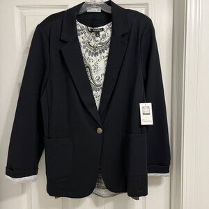 NWT 89th & Madison Womens Lg Black Casual Loose Fit Blazer from Daily Thread
